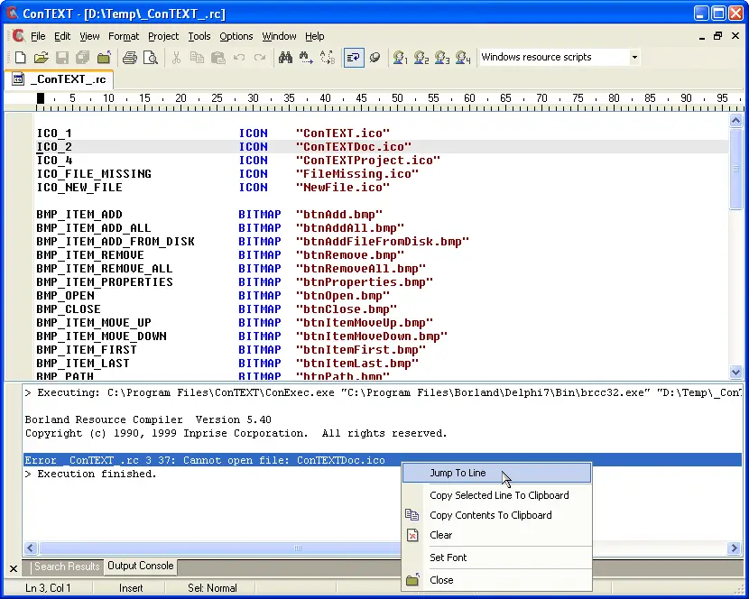 ConTEXT Editor Screenshot